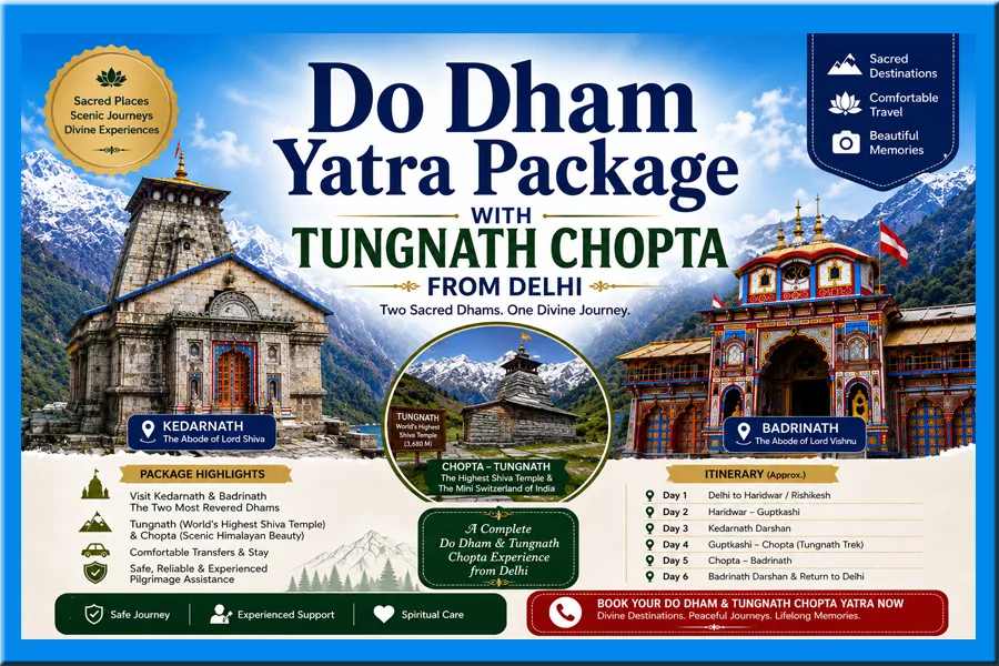 Do Dham Yatra Package with Tungnath Chopta from Delhi