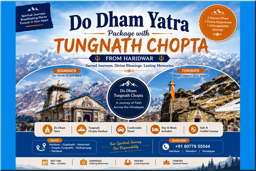 Do Dham Yatra Package with Tungnath Chopta from Haridwar