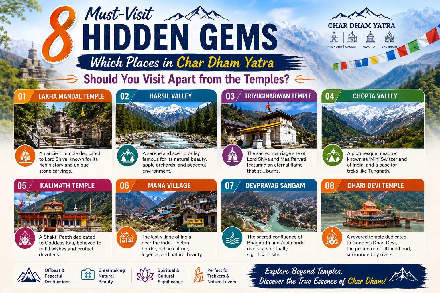8 Must-Visit Hidden Gems: Which Places in Char Dham Yatra Should You Visit Apart from the Temples?